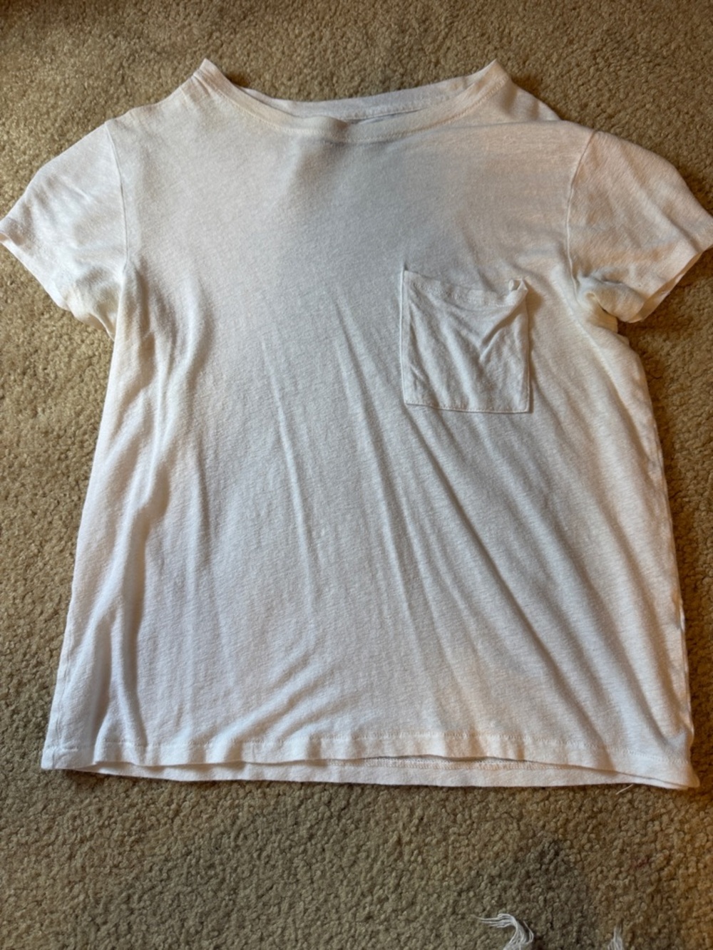 Abercrombie & Fitch White Crew Pocket Tee